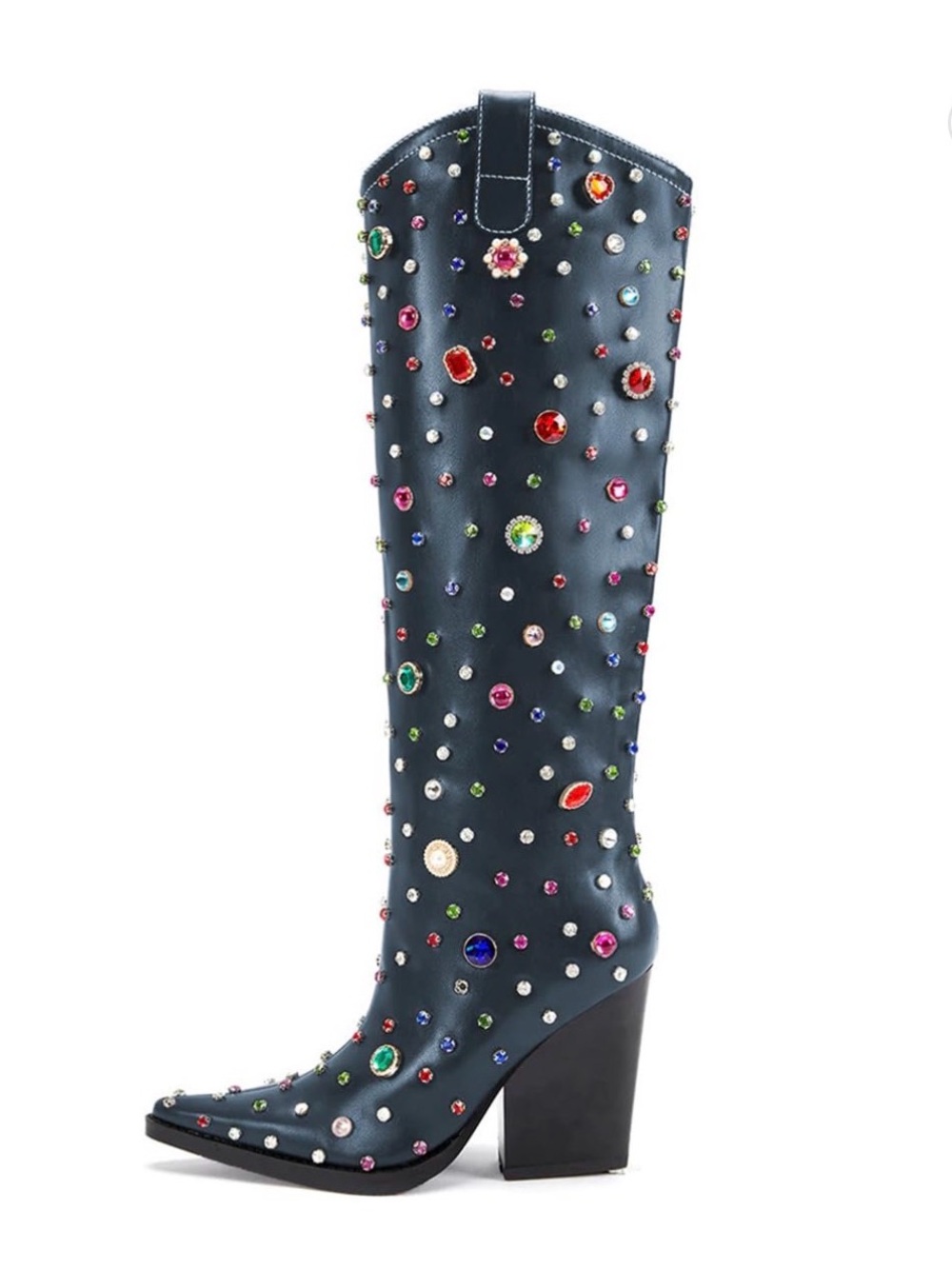 Azalea Wang Fuji Embellished Western Boot NIB Size 8 - Picture 2 of 5